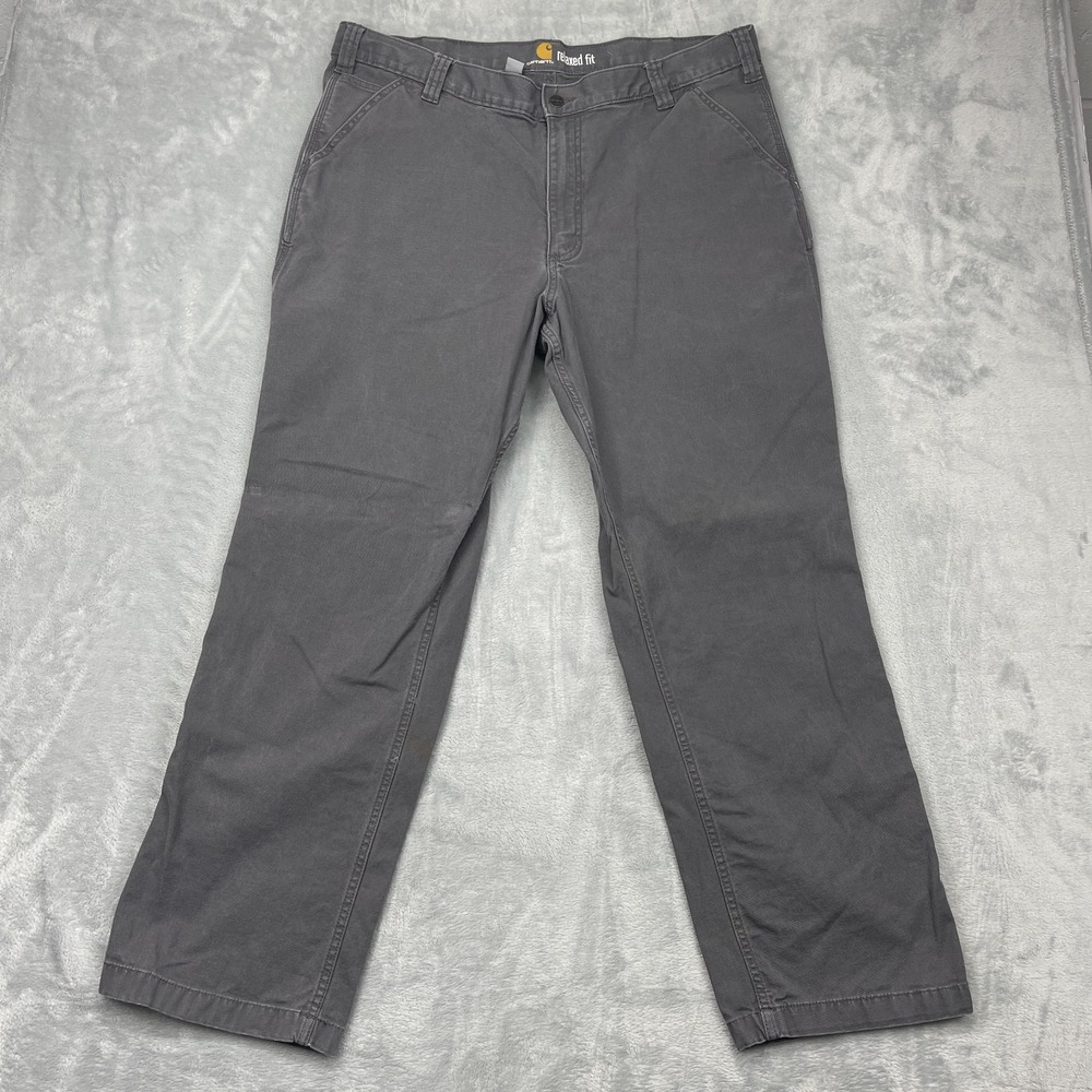 Carhartt Work Pants Mens 40x32 Gray Relaxed Fit Mid Rise Straight Leg Outdoor